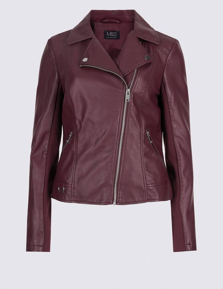 Faux leather berry jacket