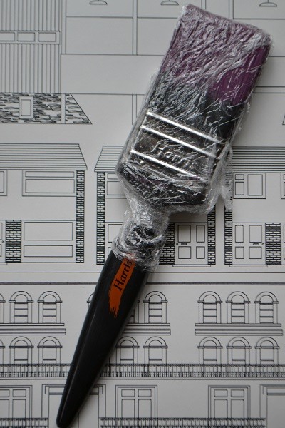 Paintbrush in clingfilm