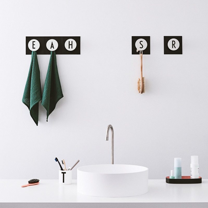 Bathroom letter hooks