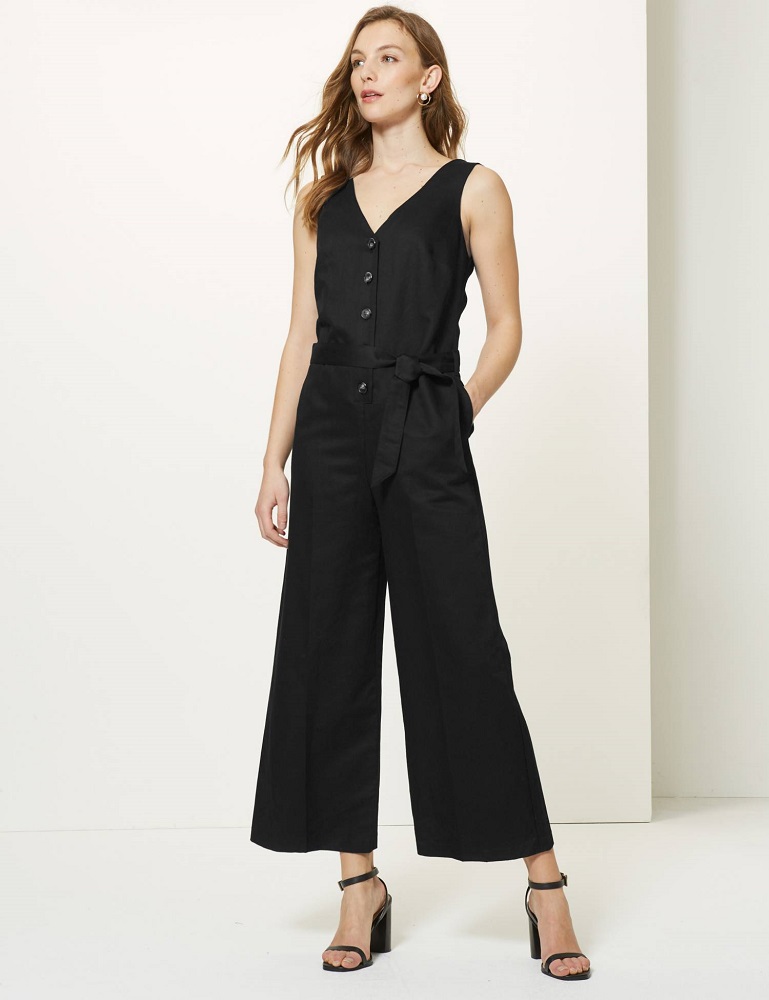 Black wide leg jumpsuit