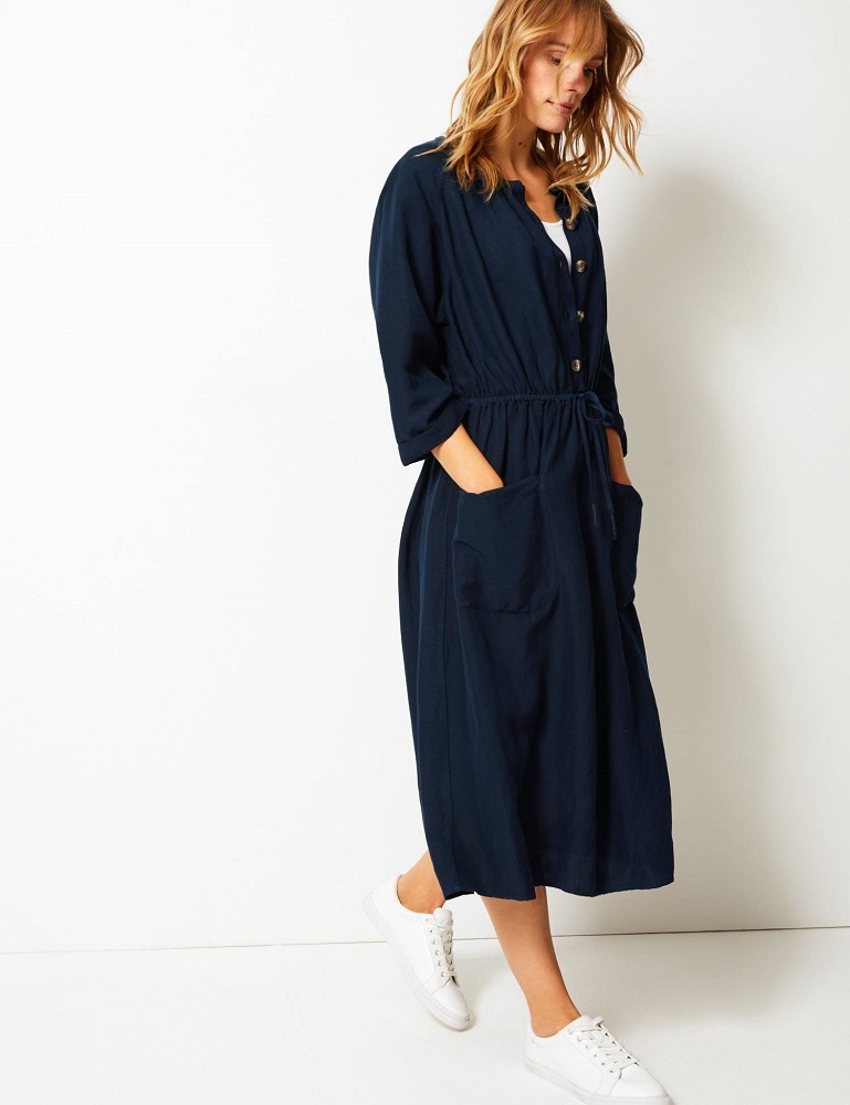 Navy linen dress