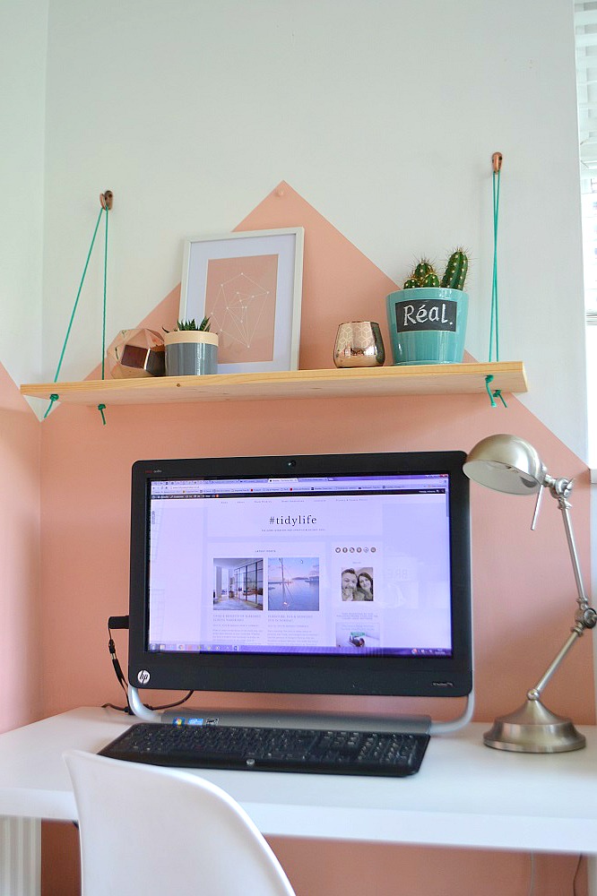 Feminine home office workspace