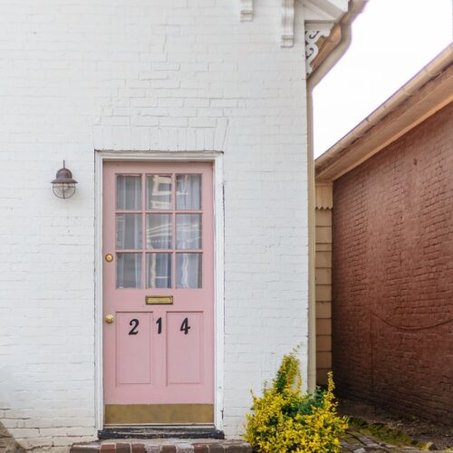 Pink front door