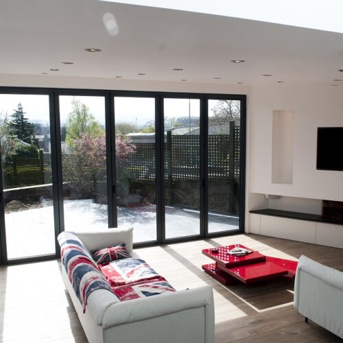 dark bifold doors