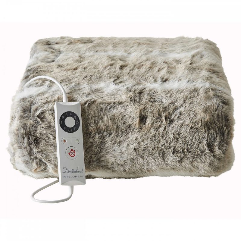 heated faux fur throw