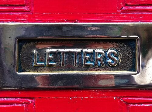 Red front door