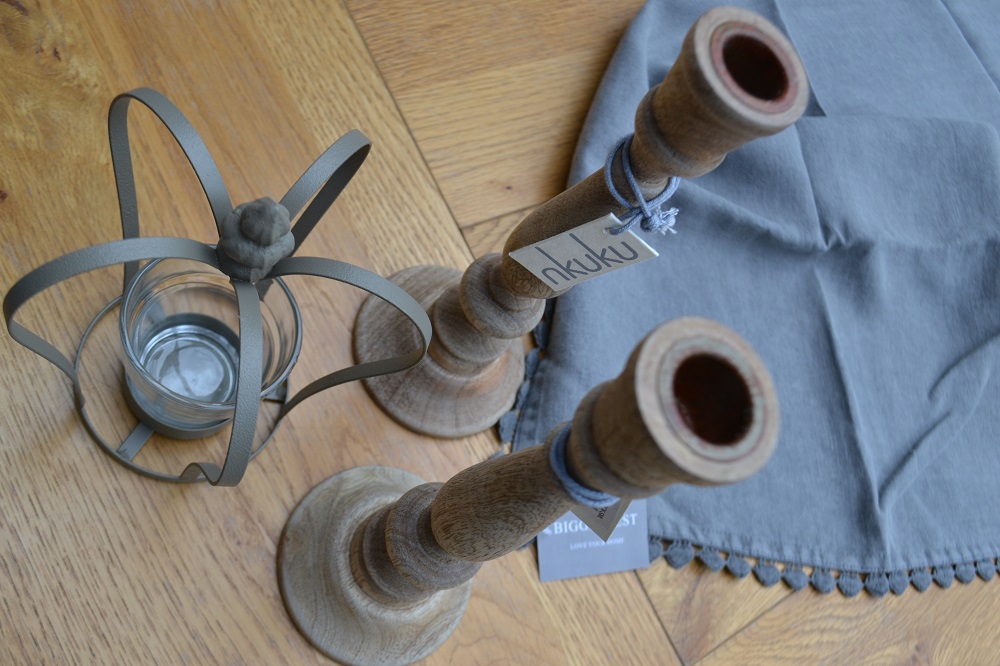 nkuku wooden candlesticks