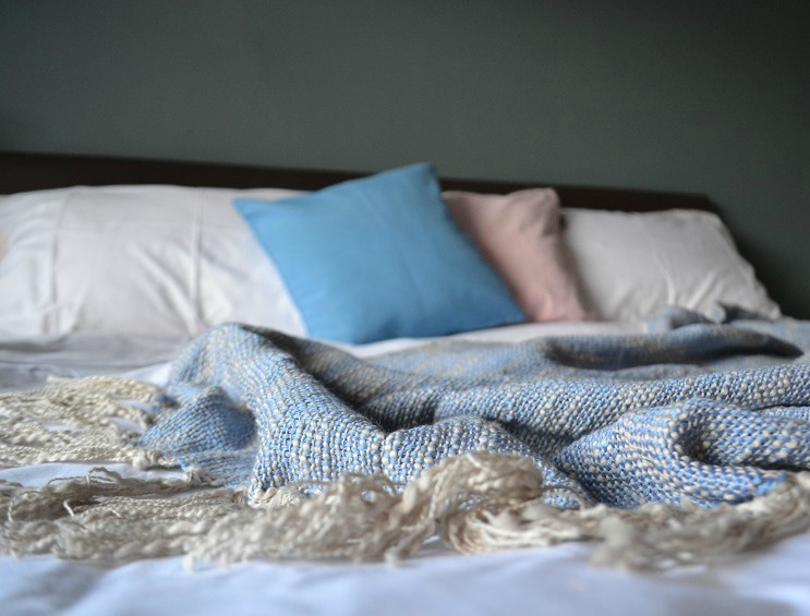 Cotton bed throw Blue Wayfair