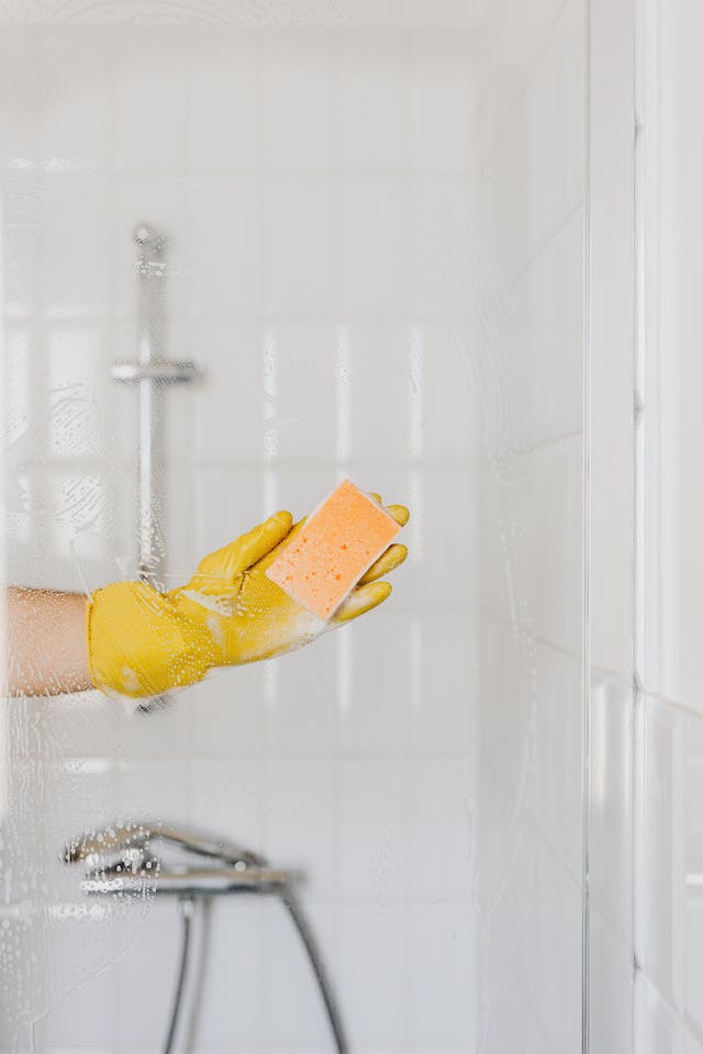 cleaning shower glass door